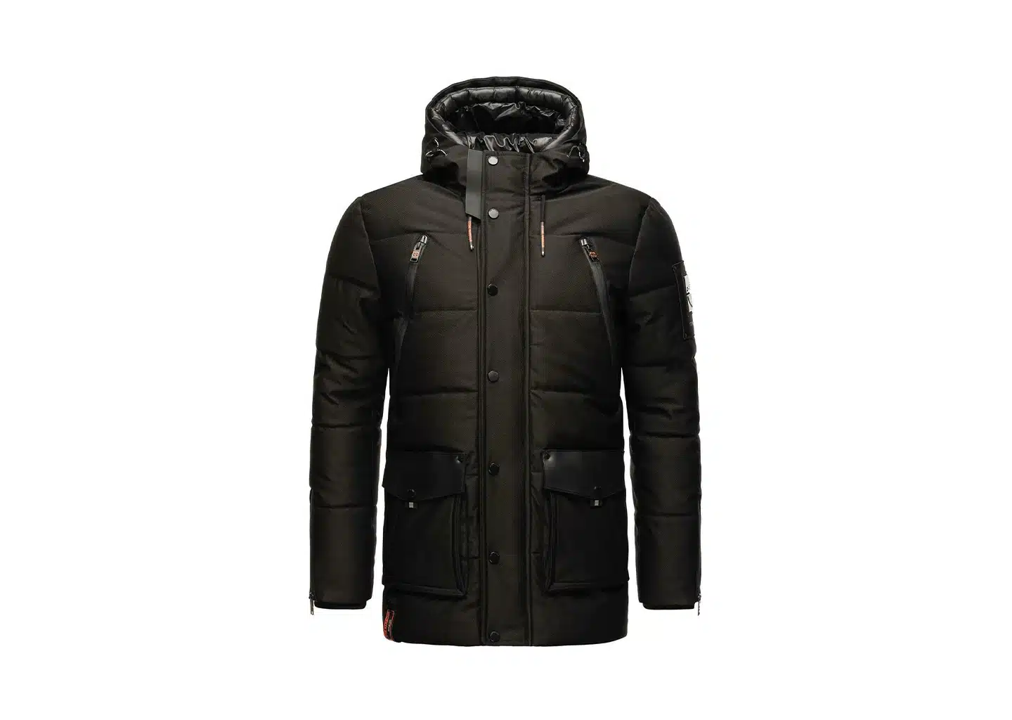 Parka Winterjacke Outdoor Kapuze-Schwarz