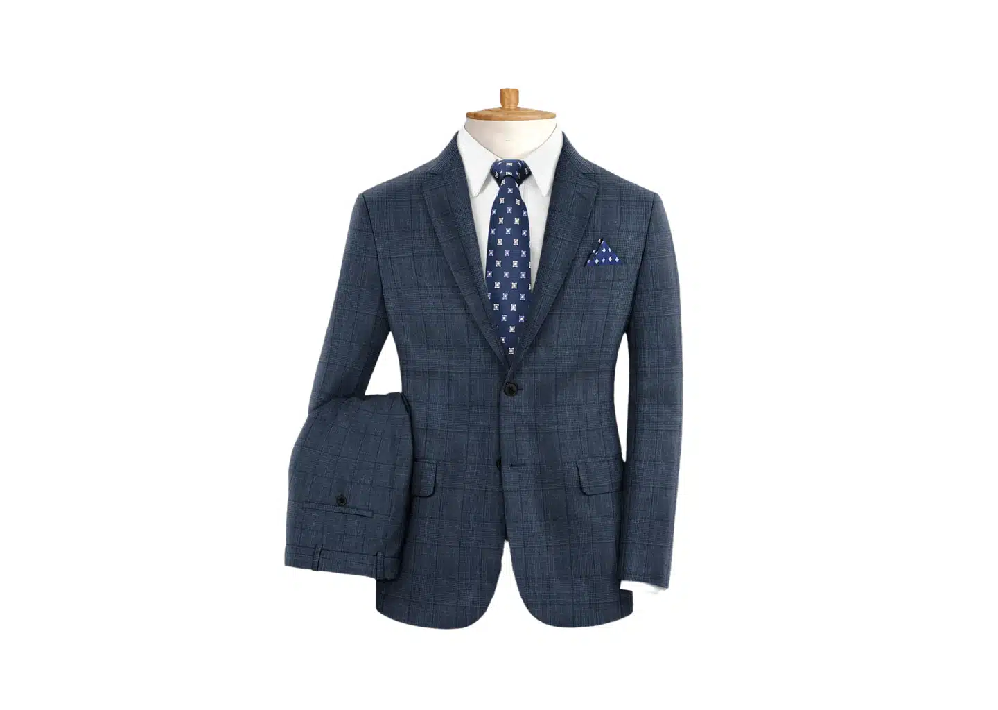 Thunfisch blau karierte Wollmischung Anzuge