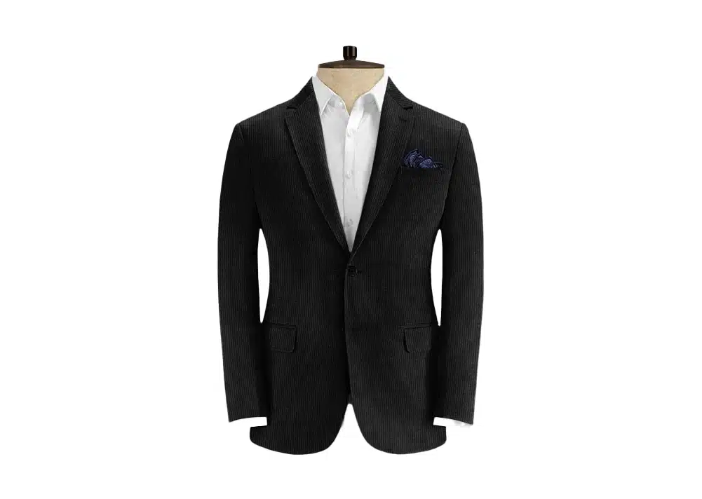 Schwarz Herren Blazer – Corduroy Anzug