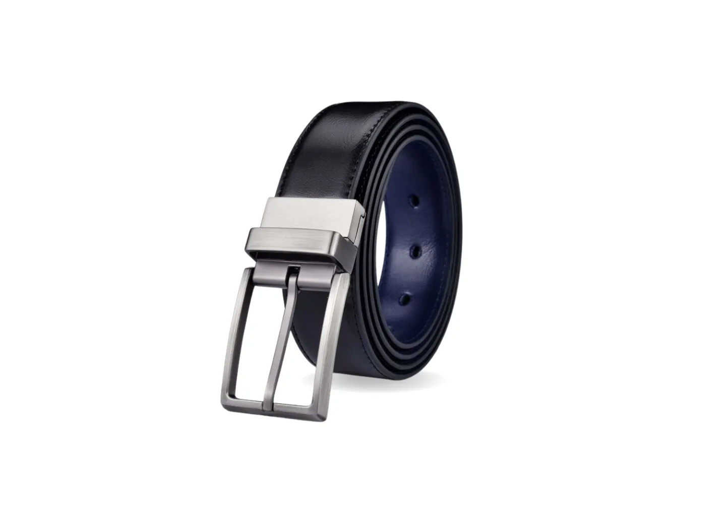 Reversible Leather Belt Blue
