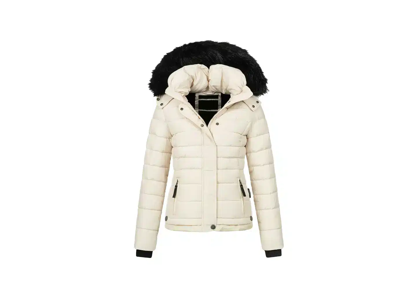 Warme  beige Steppjacke Kurz gefüttert