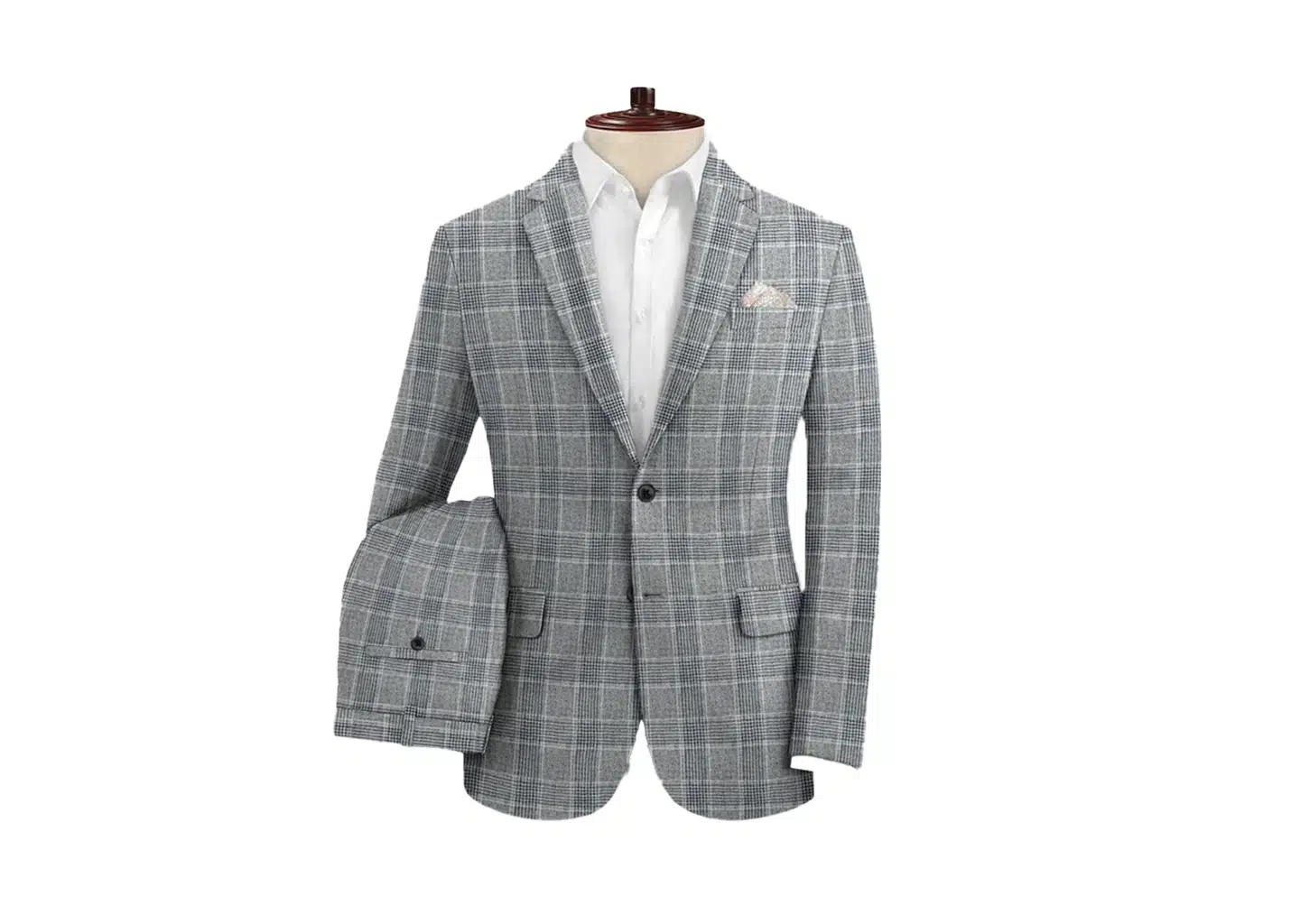 Herren Anzug Grau Kariert Slim Fit