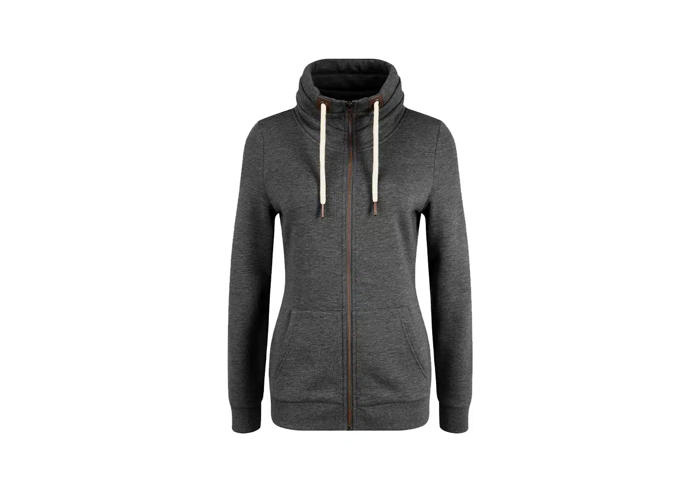 Graue Sweatjacke Damen – Zip-Up Sweatshirt