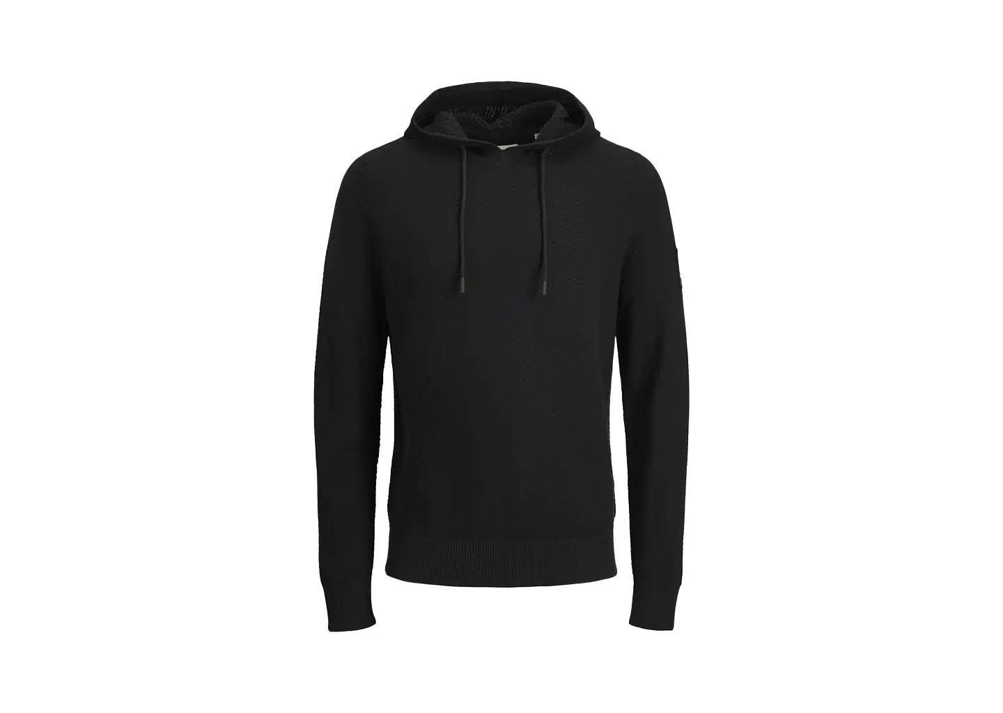 Schwarzer Kapuzenpullover