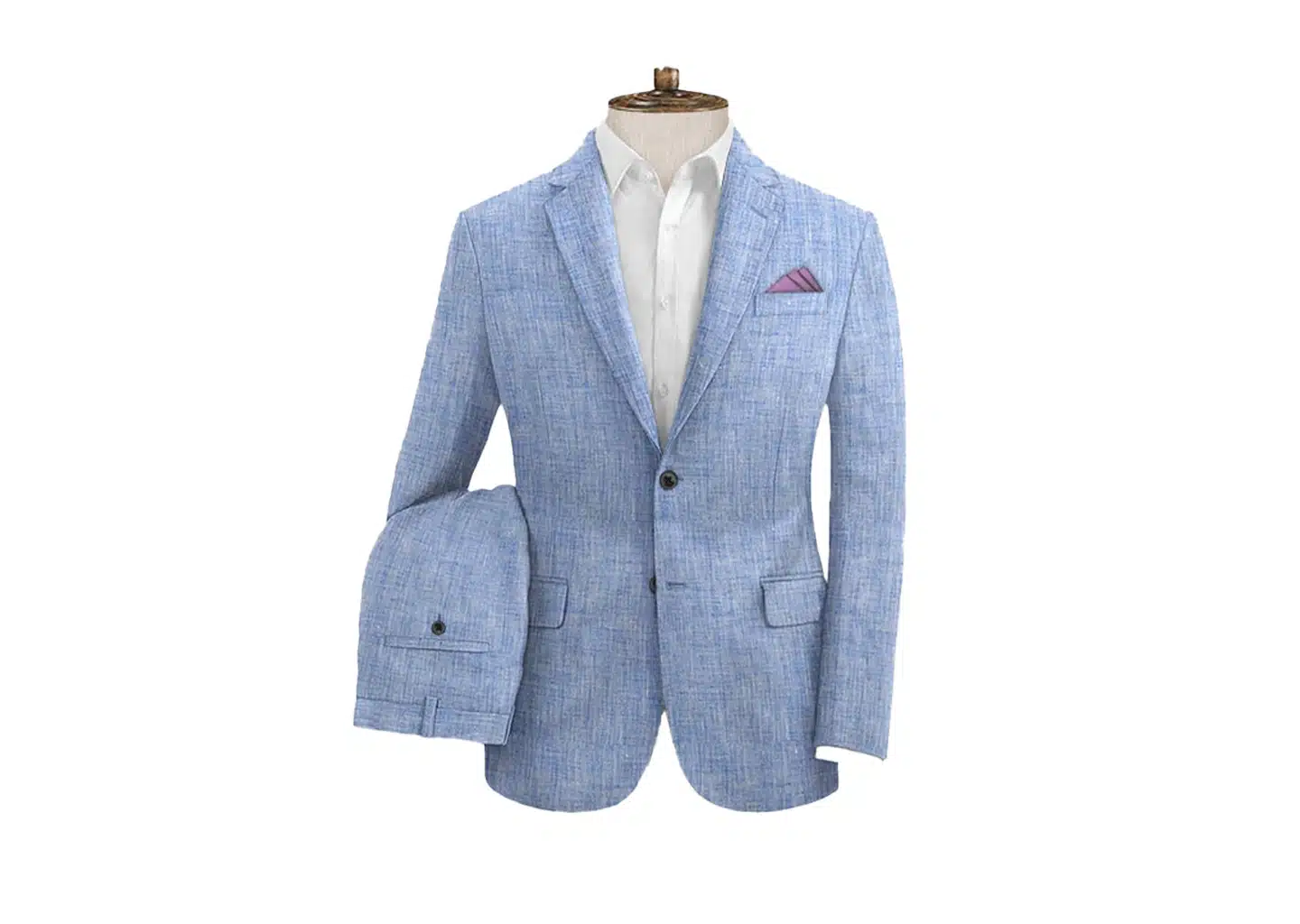 Himmelblau komplett Leinen Anzug Herren