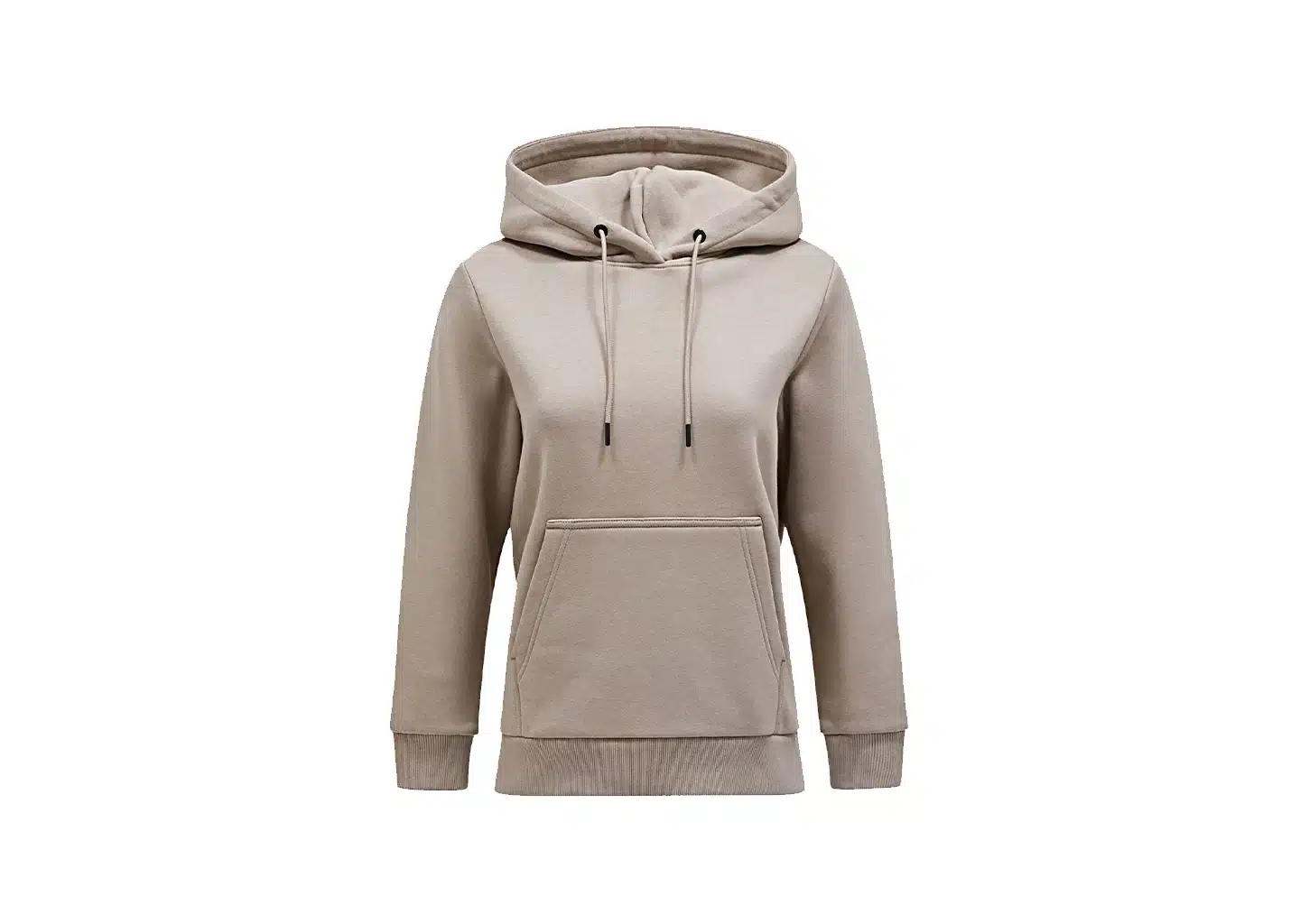 Dunkelbeiger Hoodie – Fleece Pullover für Damen