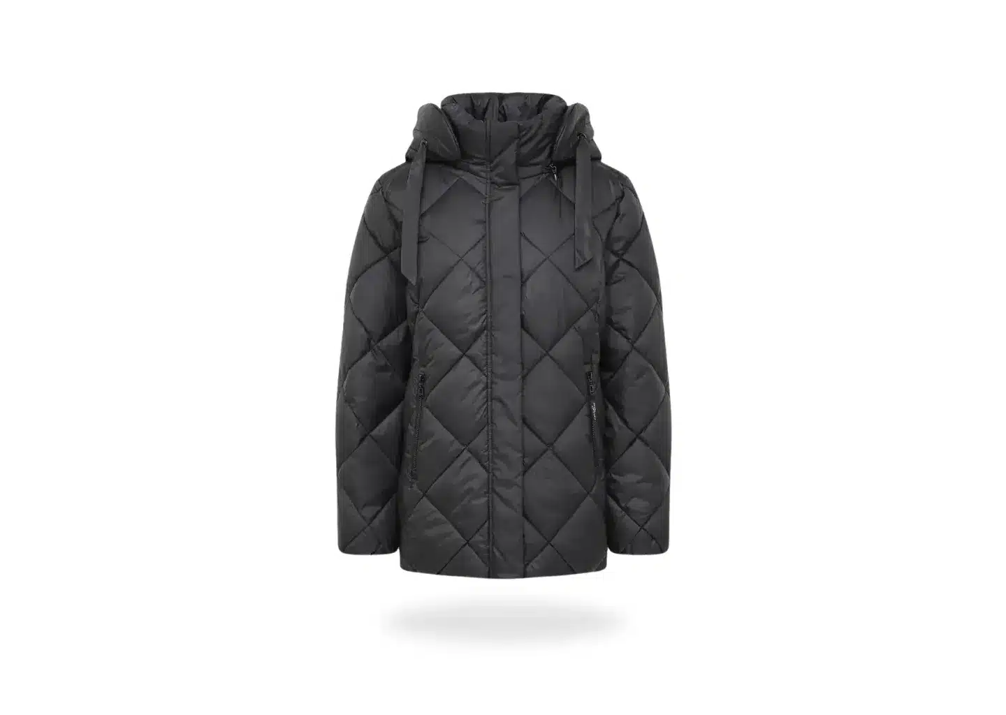 Schwarze WinterJacke mit Rautenstepp