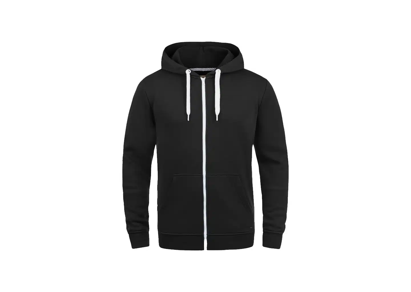 Full Zip Solide Schwarze Sweatjacke