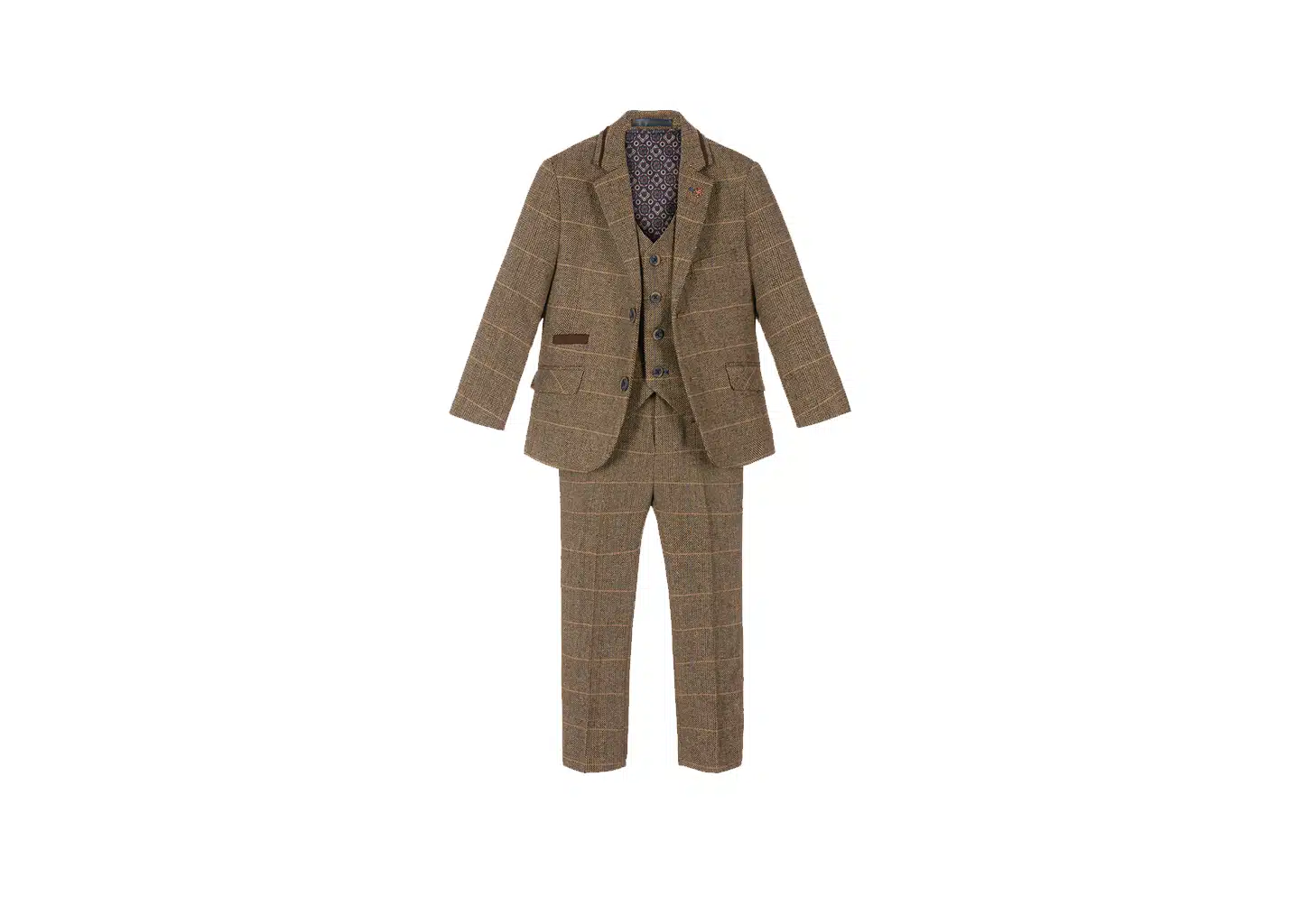 Kinderanzug Nadelstreifen braun
