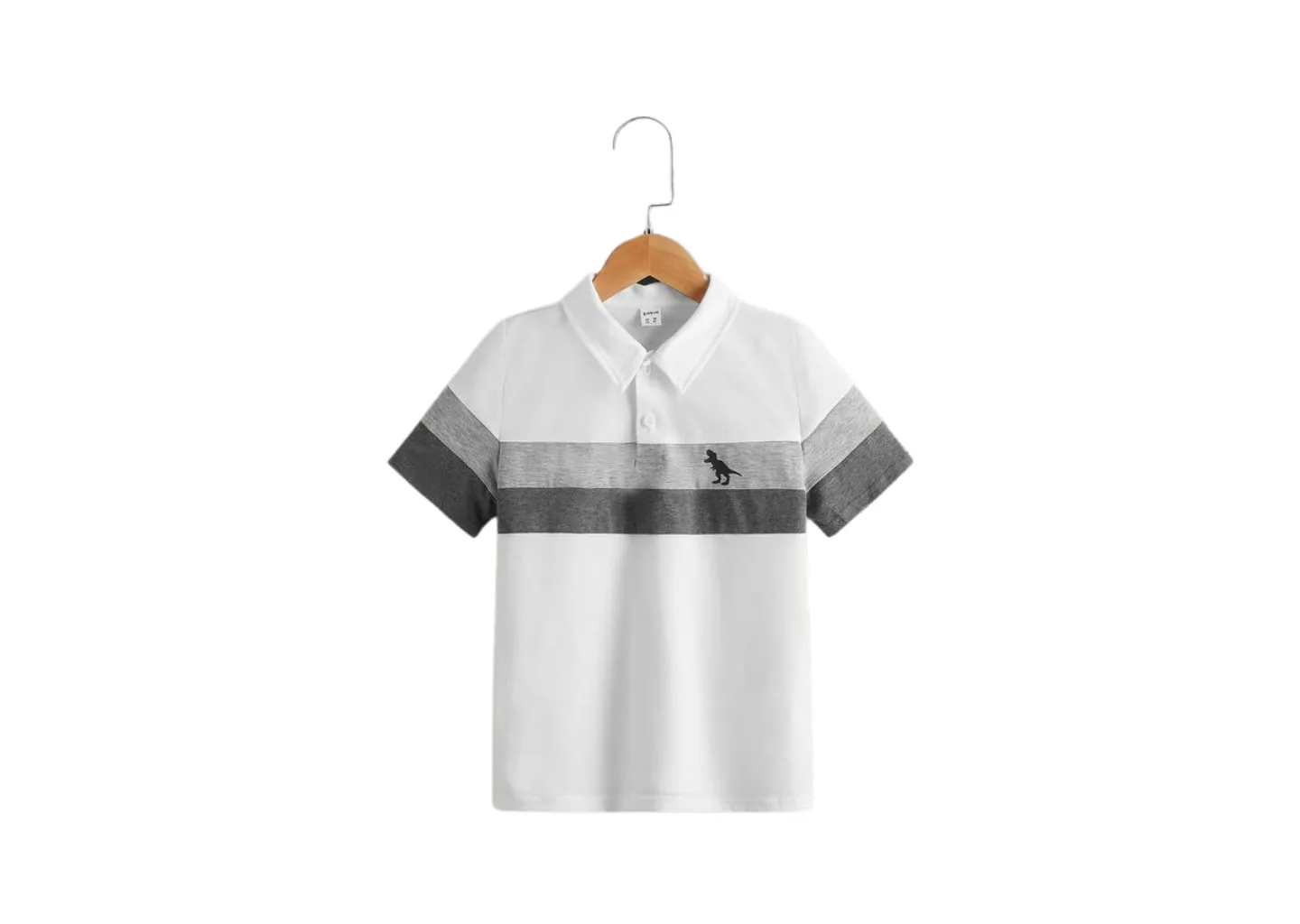 Farblich abgestimmtes Kinder-Poloshirt & mit Dinosaurier-Aufdruck