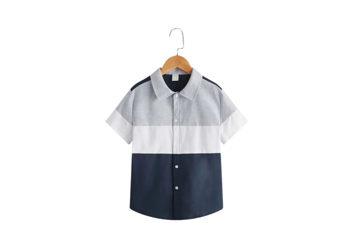 SHORT SLEEVE COLOURBLOCK SHIRT – Hemd – Black white